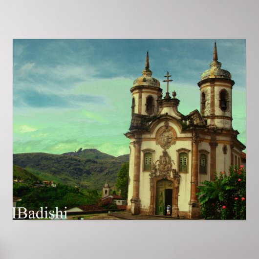ブラジル、オウロプレト、Igreja San Francisco de Assis ポスター (正面)