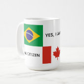 ブラジル・カナダ二重市民マグカップ コーヒーマグカップ (正面左)