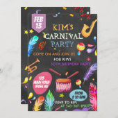 ブラジル カーニバルをテーマにした招待状のデザイン 招待状 (正面/裏面)
