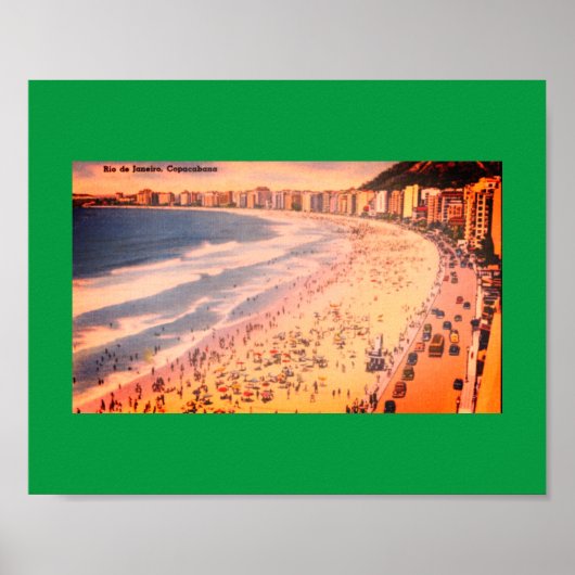 ブラジル、コパカバーナヴィンテージ、リオデジャネイロビーチ ポスター (正面)