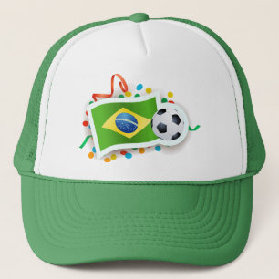 ブラジル、サッカーデザイン キャップ