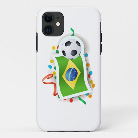 ブラジル、サッカーデザイン Case-Mate iPhoneケース (裏面)
