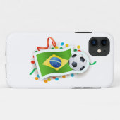 ブラジル、サッカーデザイン Case-Mate iPhoneケース (裏面(横))