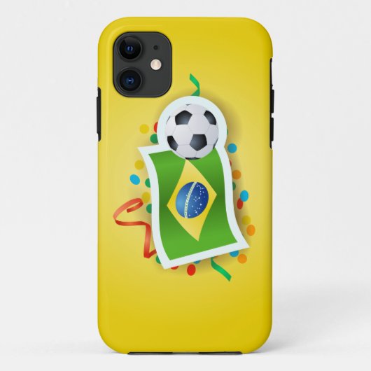 ブラジル、サッカーデザイン Case-Mate iPhoneケース (裏面)