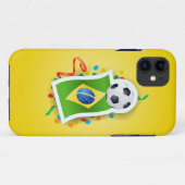ブラジル、サッカーデザイン Case-Mate iPhoneケース (裏面(横))