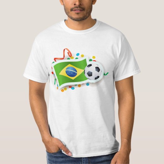 ブラジル, サッカー デザイン Tシャツ (正面)