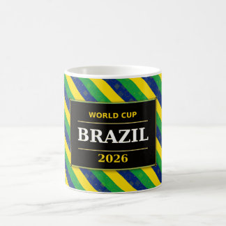 ブラジル サッカー ファン フラグ カラー ストライプ パターン コーヒーマグカップ