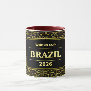 ブラジル サッカー ファン 2026 ブラック ゴールド ラグジュアリー マグカップ