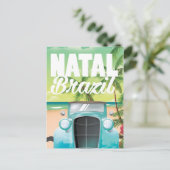 ブラジル ナタール ヴィンテージ 自動車 旅行 ポスター ポストカード (スタンド正面)