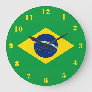 ブラジル フラッグ ワールドカップ 2026 サッカー ブラジル代表 ラージ壁時計