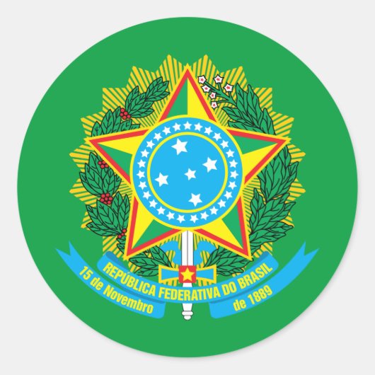 ブラジル、ブラジルのブラジルのコート・オブ・アームズ ラウンドシール (正面)