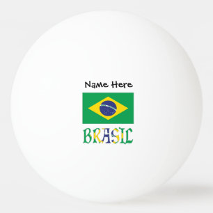 ブラジル ブラジルの国旗 名前入り 卓球ボール