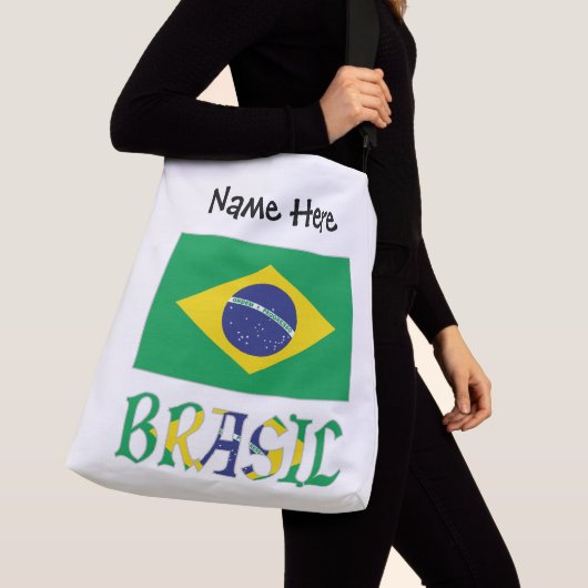 ブラジル ブラジルの旗 カスタマイズ クロスボディバッグ (クローズアップ)