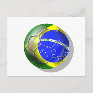 ブラジル・ブラジルサンバサッカーのブラジル国旗のボール ポストカード