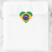 ブラジル:ブラジル国旗 ハートシール (バッグ)