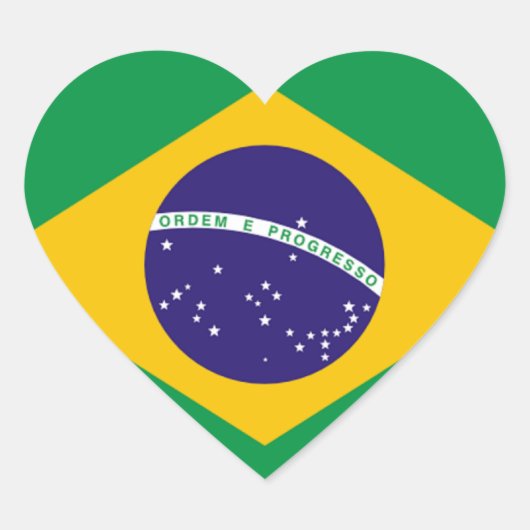 ブラジル:ブラジル国旗 ハートシール (正面)