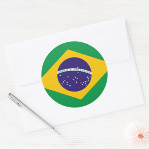 ブラジル:ブラジル国旗 ラウンドシール