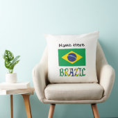 ブラジル ブラジル国旗 名前入りカスタマイズ クッション (椅子)