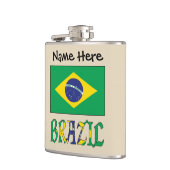 ブラジル ブラジル国旗 名前入りカスタマイズ フラスク (左)