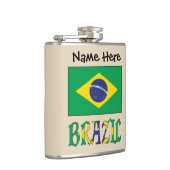ブラジル ブラジル国旗 名前入りカスタマイズ フラスク (右)