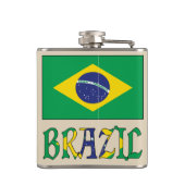 ブラジル ブラジル国旗 名前入りカスタマイズ フラスク (裏面)