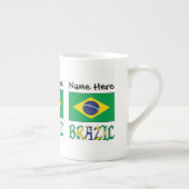 ブラジル ブラジル国旗 名前入りカスタマイズ ボーンチャイナマグカップ (右)