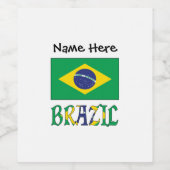 ブラジル ブラジル国旗 名前入りカスタマイズ ワインラベル (シングルラベル)