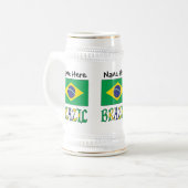 ブラジル ブラジル国旗 名前入り  ビールジョッキ (正面左)
