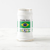 ブラジル ブラジル国旗 名前入り  ビールジョッキ (中央)