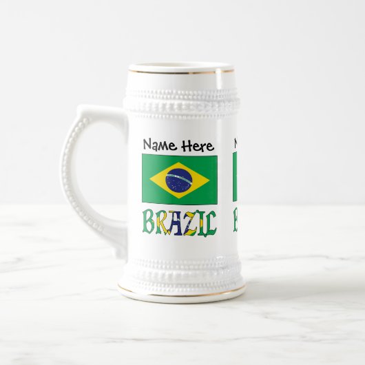 ブラジル ブラジル国旗 名前入り  ビールジョッキ (左)