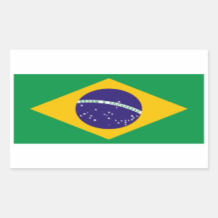 ブラジル:ブラジル国旗 長方形シール