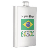 ブラジル ブラジル国旗 黒 個人名入れ フラスク (右)