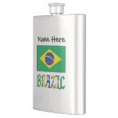 ブラジル ブラジル国旗 黒 個人名入れ フラスク (左)