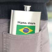 ブラジル ブラジル国旗 黒 個人名入れ フラスク (インサイチュ)
