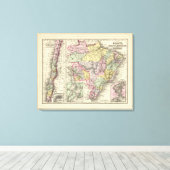 ブラジル、ボリビア、パラグアイ、ウルグアイ2 キャンバスプリント (インサイチュ (ウッドフロア))