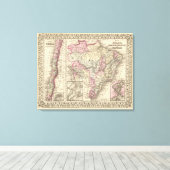 ブラジル、ボリビア、パラグアイ、ウルグアイ キャンバスプリント (インサイチュ (ウッドフロア))