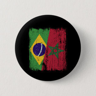 ブラジル モロッコ ハーフ フラグ ブラジル人 モロッコ人 缶バッジ