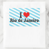 ブラジル、リオデジャネイロが大好き 長方形シール (バッグ)