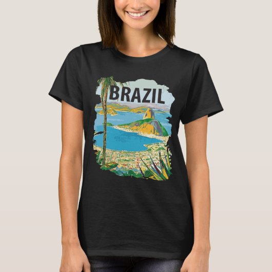 ブラジル リオデジャネイロ 海岸 緑の旅 Tシャツ (正面)