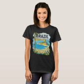 ブラジル リオデジャネイロ 海岸 緑の旅 Tシャツ (正面フル)