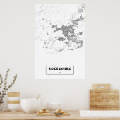 ブラジル、リオデジャネイロ（黒と白） ポスター (キッチン)
