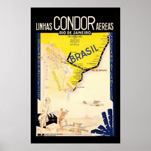 「ブラジル」ヴィンテージ旅行 ポスター (正面)