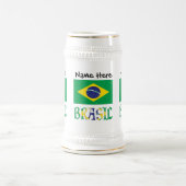 ブラジル 名前入り ブラジル国旗 ビールジョッキ (中央)