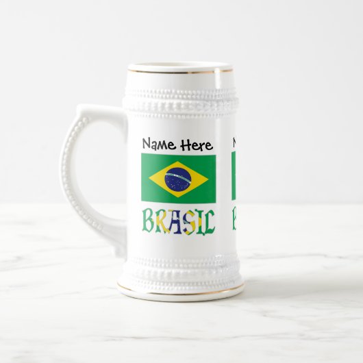 ブラジル 名前入り ブラジル国旗 ビールジョッキ (左)