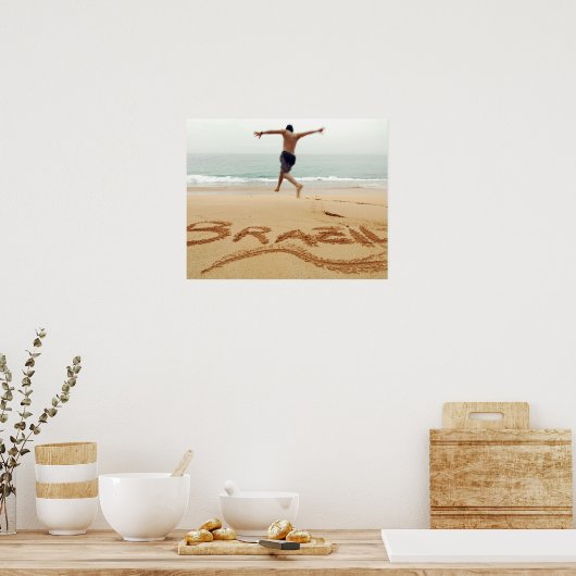 ブラジル.水着を着た素裸の男 ポスター (キッチン)