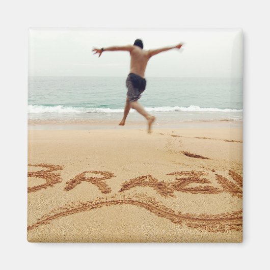 ブラジル.水着を着た素裸の男 マグネット (正面)