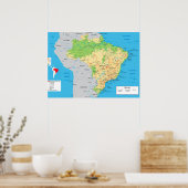 ブラジル:物理地図… ポスター (キッチン)