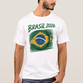 ブラジル 2026 ミニマリスト Tシャツ | シンプルなサッカーファン 