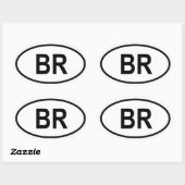 ブラジル「BR」 楕円形シール (シート)