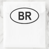 ブラジル「BR」 楕円形シール (バッグ)
